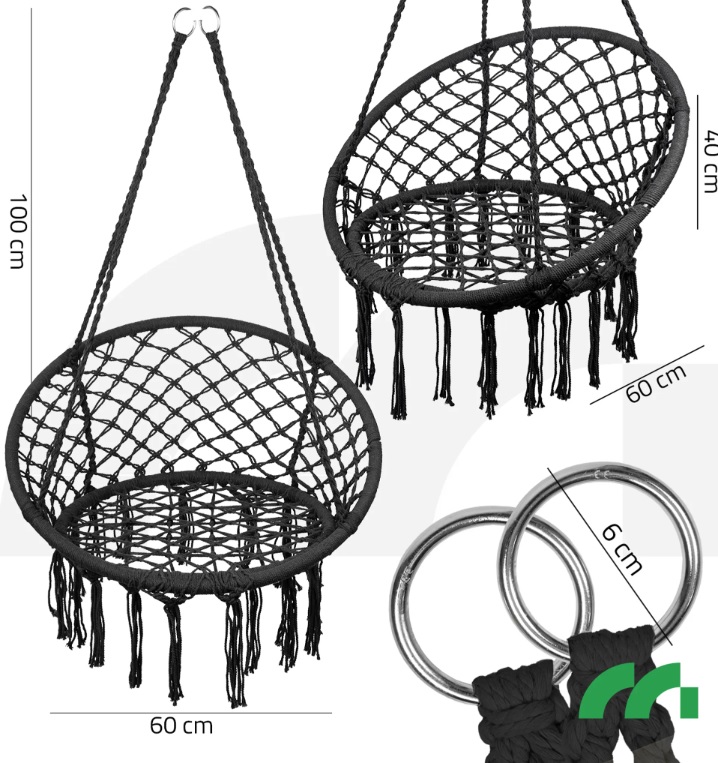 SunWall Závěsné zahradní křeslo Relaxco 112748 tmavě šedé 2